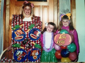 Erin the Picnic, Kelley the Hula Girl, and Sarah the Bag of Jelly Belly's.